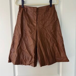 Avec Les Filles Brown Faux Leather Skirt
